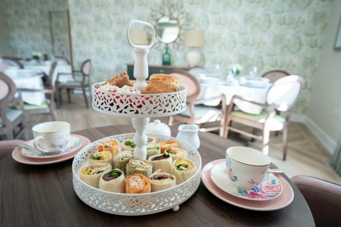 afternoon tea setup in dining room