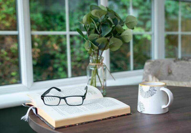 Glasses on Book on Table