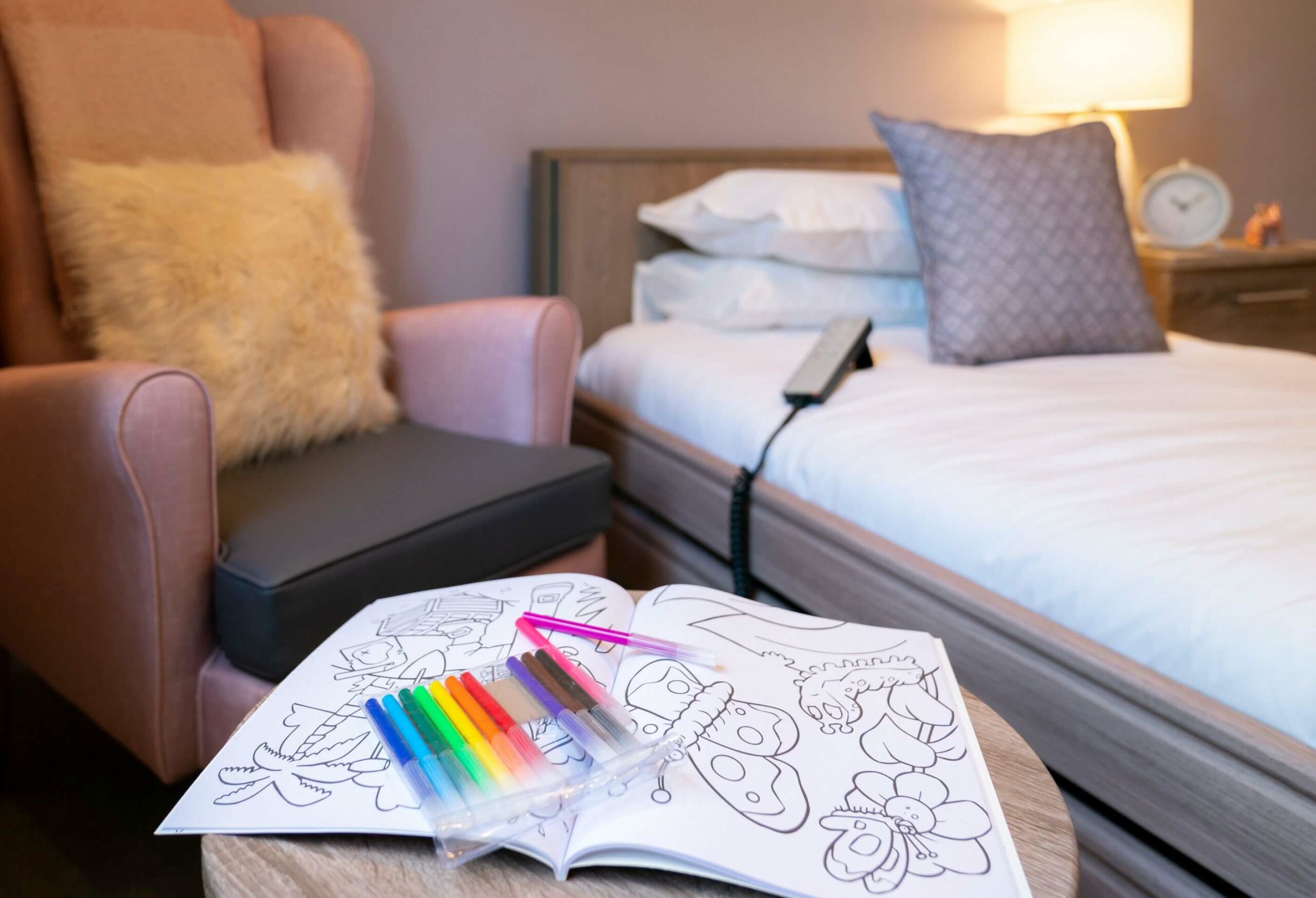 Colouring activities in bed