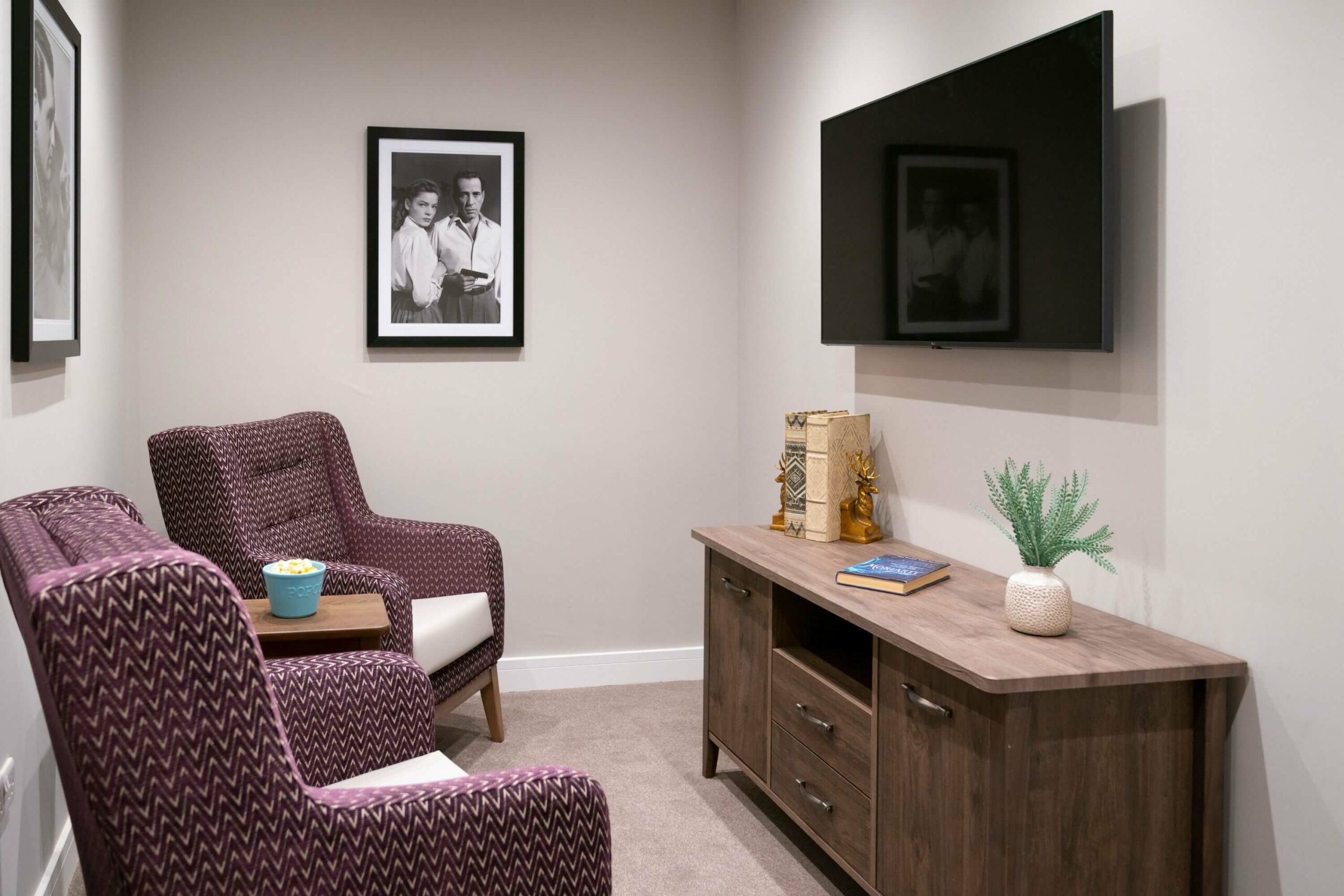Seating and tv area at White House Care Home