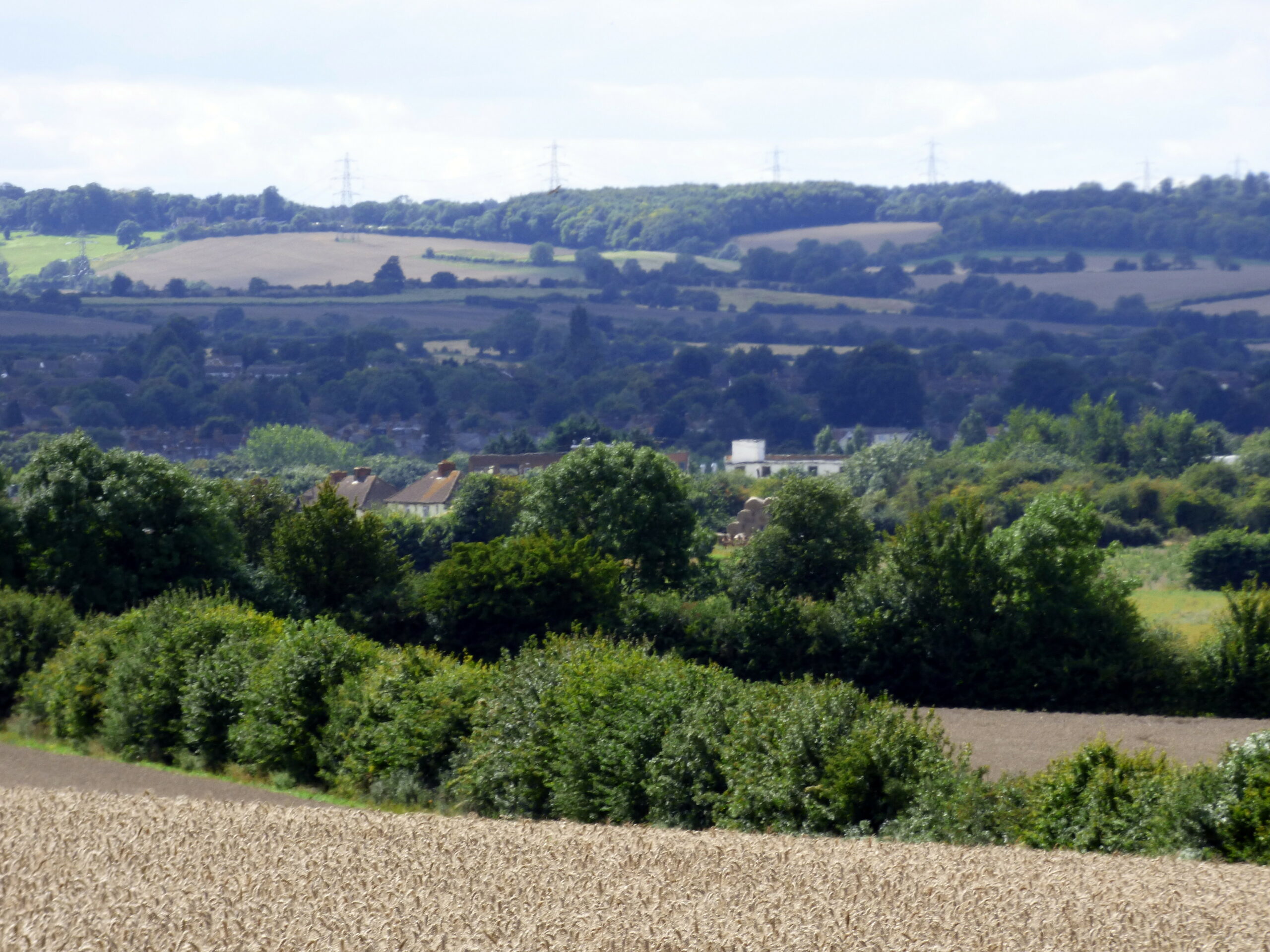 Local countryside landscape in Letchworth on a bright day.