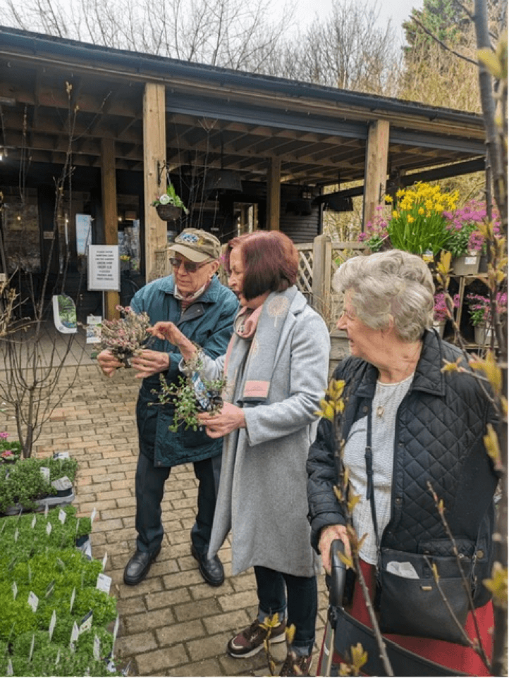 Residents shopping for plants
