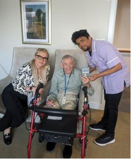 albin with home manager maria and resident len